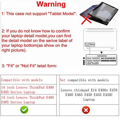 Защитен калъф Alapmk за 14 лаптопи на Lenovo ThinkPad E490 E495 E480 E485 серия (внимание: не е подходящ за thinkpad E490s E470