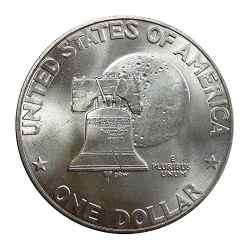 Сребърен долар монета Айзенхауер САЩ от 1976 г., 40% Сребро, Състоянието на Монетния двор на щата, дизайн, посветен на Двухсотлетию