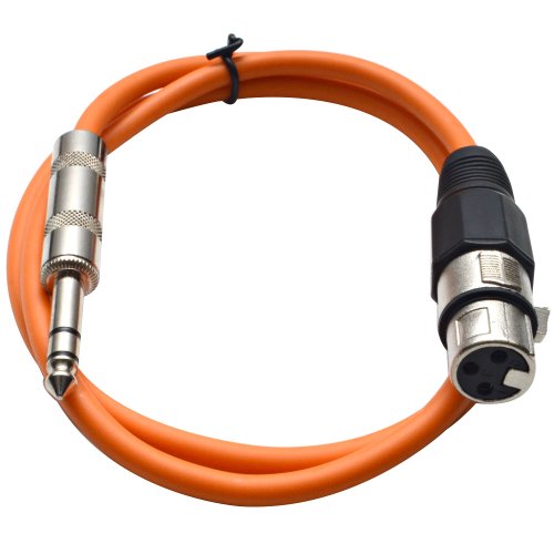 Сеизмичен аудио кабел SATRXL-F3BGORYP с 3-футовым конектор XLR и 1/4-инчови свързващи кабели TRS - Няколко цвята
