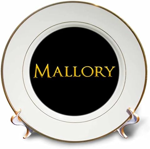 3дРоуз Малъри Атрактивното Детско име за момичета в САЩ. Подарък чинии жълт цвят на черен (cp_355694_1)