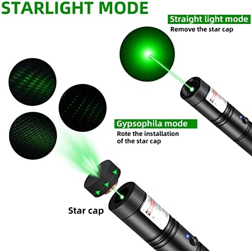 Лазерна Показалка на Далечни разстояния 10000 Метра Видим Лъч, Зелена Лазерна Показалка с Висока Мощност за един Астрономически