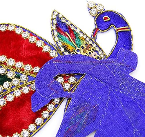 Декоративна Апликация във формата на Индийски Паун Многоцветни Апликации За Ръкоделието 1 Чифт