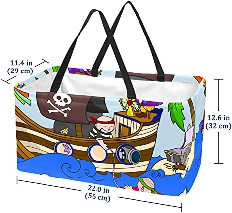 LORVIES Морски Тризъбец Котва Множество Сгъваема Здрава Чанта За пазаруване в Хранителни Магазини - Тежки Голяма Структурна Чанта