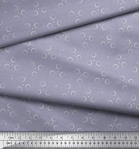 Плат от futon джърси Soimoi с щампи във формата на кръгове и точки ширина 58 см