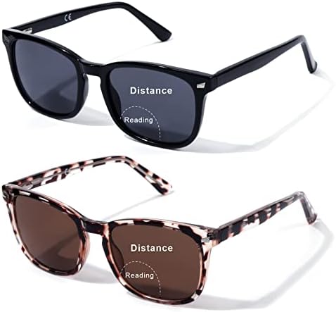 Amorays, 2 Опаковки Стилни Бифокальных Слънчеви очила за четене, за Жени и за мъже с Пружинным тръба на шарнирна връзка, Vintage