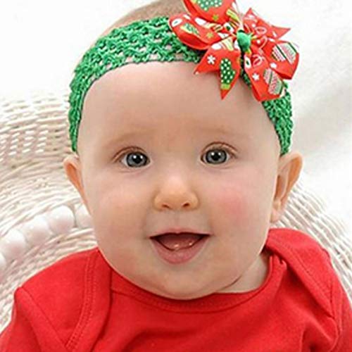 3 Опаковки Детска Коледна Превръзка На Главата ми С Еластична Лък Пера За Коса Подходящ за Новородено Бебе