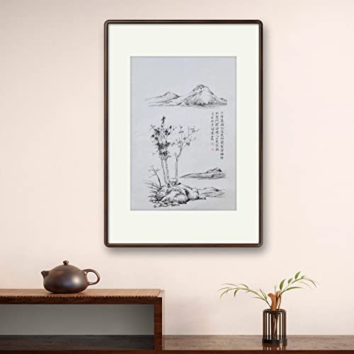 Пейзаж Вятър Гората Дърво, Ръчно Рисувани Произведение на Изкуството Китайска Четка на Спирала и Измиване на Акварел Фигура върху