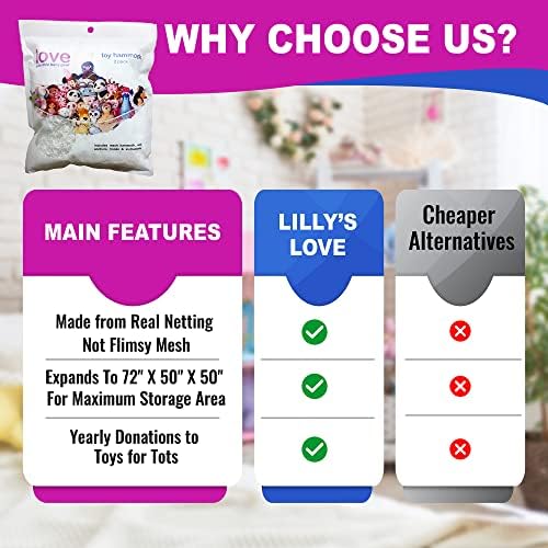 Хамак за съхранение на меки играчки Lilly's Love - Голяма опаковка от 2 теми - ХАМАК ЗА ПАРТИТА STUFFIE (жълт)