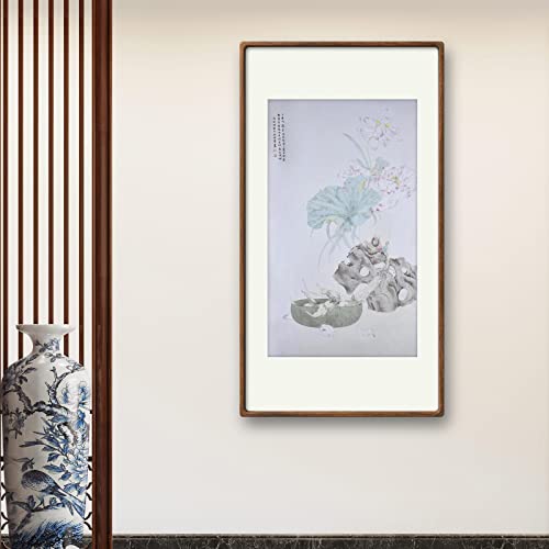 Цвете Лотос Камък Taihu Китайска Живопис Ръчно Рисувани Стенни Изкуството на Източна Четка За Миене на Мастило Акварел Декор за