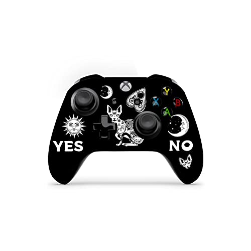 Кожата контролер ZOOMHITSKINS, съвместим с Xbox One S и Xbox One X, технология винилови стикери 3M, Спиритическая дъска Black White