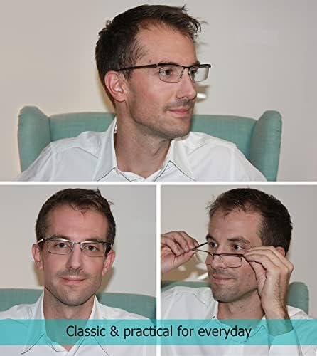 LUR 3 опаковки очила за четене в полукръгла рамка + 4 опаковки класически очила за четене (само 7 двойки ридеров + 1,75)
