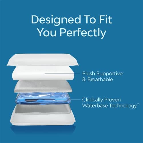 MediflowMediflow Water Pillow Memory Foam (еднократна опаковка) и водна възглавница - Оригиналната колекция, влакнести възглавница. Ортопедична възглавница за облекчаване на болки в