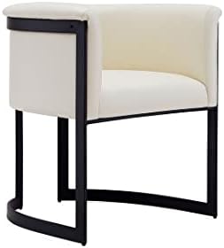Трапезария стол от изкуствена кожа Manhattan Comfort Corso с метална рамка, кремаво