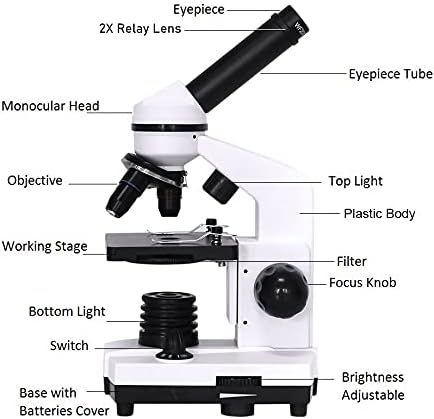ZHYH Професионален Биологичен Микроскоп Съставна LED Монокуляр Студентски Микроскоп Биологичните Изследвания Смартфон Адаптер 40X-1600X