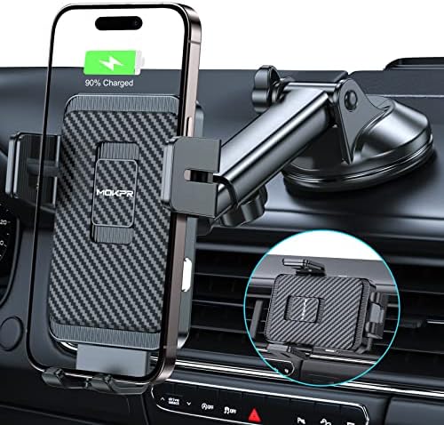 Безжично Зарядно за Кола, Акумулатор Определяне на MOKPR 3 in1 с дълга дръжка, Зарядно Устройство с Автоматично скоба, с Мощност