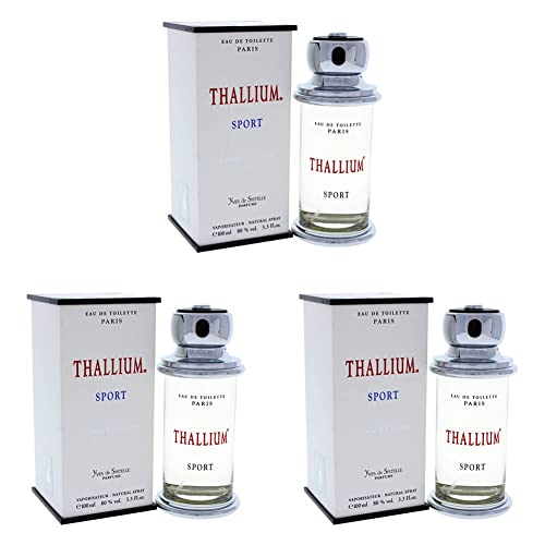 Лимитированная серия Thallium Sport за мъже на Yves De Sistelle 3,3 унции EDT SP (опаковка от 3 броя)