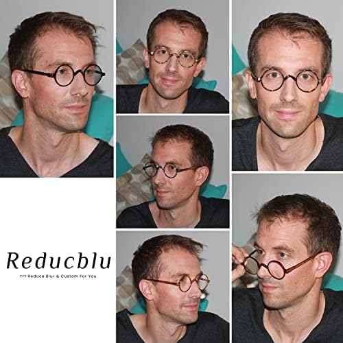 Reducblu 6 Опаковки Кръгли Очила за четене в Профессорском стил за жени и Мъже - Стилни Триъгълни Очила за четене