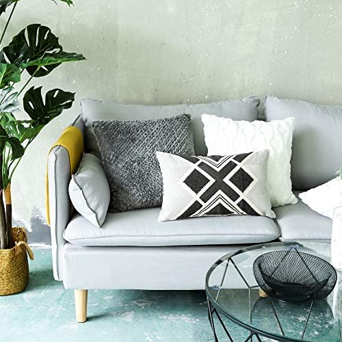 LANANAS Малки Декоративни Калъфки за Продълговати диван-легло, Калъфи за възглавници в стил Бохо (12 x 20, Сив Диамант)