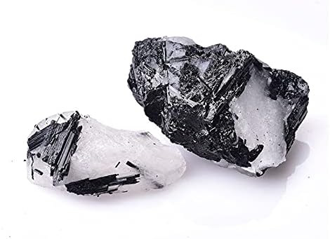 ZYM116 1 бр. Натурален черен кристали Турмалин Естествен камък, Кварц Необработени Кристали Проба планински Минерал Енергиен Лечебен