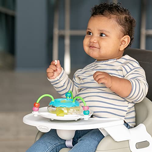 Воблер Infantino Snack & Play Lil' гурме - Не съдържа бисфенол А, хранително-вкусовата, с отделени секции за закуски, на основата на присоске, Воблери и въртене, Забавни топки, за