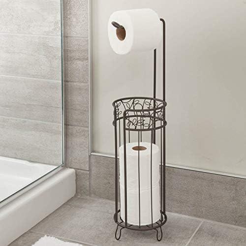 Метален държач IDesign – капацитет 4 ролка тоалетна хартия The Twigz Collection, пакет от 1, Бронз