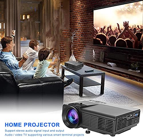 Мини Проектор Full HD 1080P, Портативен Мултимедиен плейър за домашно кино, видео проектор с обемен стерео звук с висока разделителна