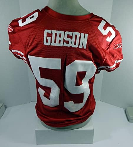 2011 San Francisco 49ers Таддеус Гибсън 59, Издаден в червената фланелка 46 DP30854 - Използваните тениски за игри NFL Без подпис