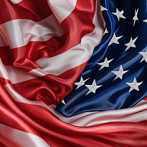Американските знамена на улица 2x3 фута, Бродирани Звезди и Месингови Втулки Флаг на САЩ за вътрешна употреба на открито