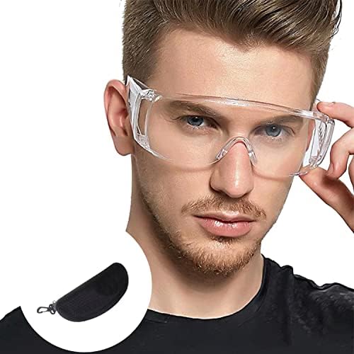 Защитни очила ABLUKA с твърд футляром и фарове за мъгла, устойчиви на надраскване, прозрачни лещи, се поставят върху точки за декорация
