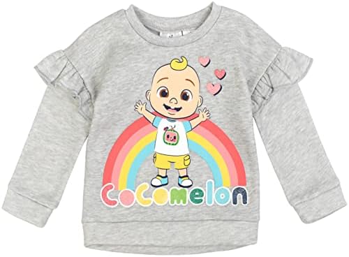 CoComelon JJ/Пуловер за малки момичета, Руното Hoody и Панталони, Комплект от Бебе до Бебе