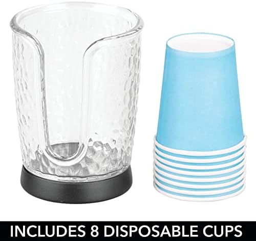 mDesign Пластмаса/Стомана Компактна Опаковка за съхранение на картонени Чаши за еднократна употреба, стойка за Измиване Чаши на столешницах за баня - Rain Collection - Прозра?