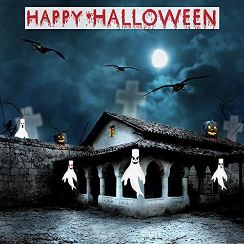 Exlinonline Хелоуин Призрак Ветроупорен Украса за Дома, на Двора, на Открито Подвесного Декор, Вечерни Аксесоари (Удароустойчив