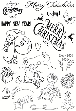 Весела Коледа Тема Прозрачни Печати, Силиконови Гумени Печати Карти за направи си САМ Коледна Scrapbooking Производство на пощенски