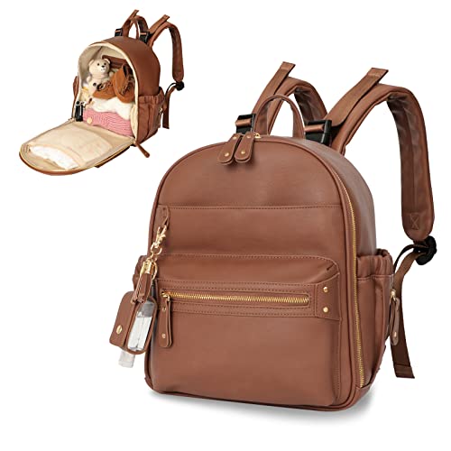 чанта за памперси miss fong, детска чанта-тоут, кожена чанта за памперси, раница с мини чанта за памперси