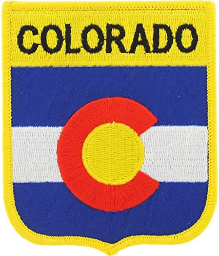Нашивка с бродирани Щит хартата на щата Колорадо, цвят поставили Желязо