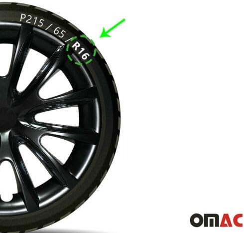 Джантите OMAC 16 Инча за Toyota Corolla Черен и Черен 4 бр. Капака Джанти - Шапки ступиц - Подмяна на външната повърхност на автомобилни гуми
