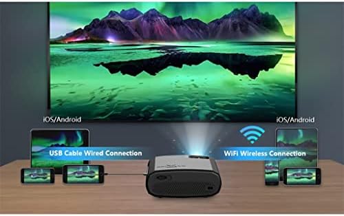 ZSEDP V50 Преносим проектор 5g Mini Smart Real 1080p Full Movie Proyector 200Led Проектор с голям екран (цвят: E)
