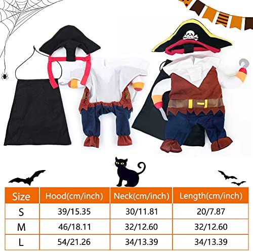 Забавни костюми на пирати с котки - Превръзка на домашни любимци в Карибски стил, Cosplay, Празничен костюм с Шапка за малки и средни