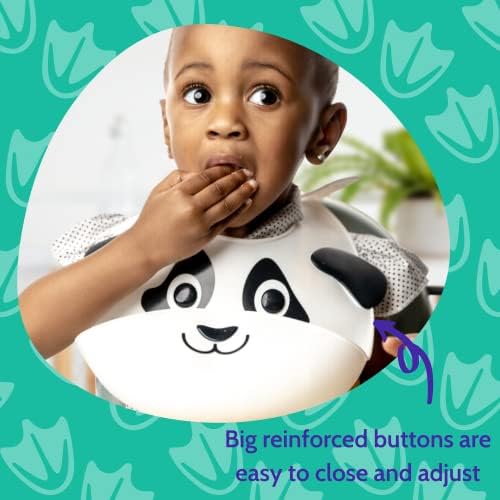 Комплект Глупаво Goose от 2 Силиконови детски нагрудников с животни за бебета и деца, Водоустойчив, Регулируем, Мек, Много Широк