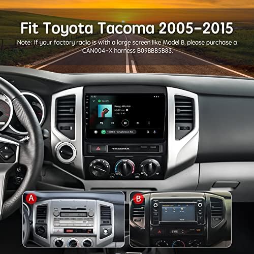Безжично Автомобилно радио Apple Play, Автомобилна стерео система със сензорен екран ViaBecs 6 GB 128 GB за Toyota Tacoma 2005-2015