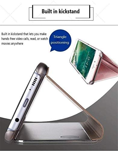ISADENSER е Съвместим с iPhone 13 Pro Калъф за жени Луксозен Прозрачен Огледален калъф с откидывающимся покритие, Калъф за грим с пайети, устойчив на удари Защитен калъф за ця