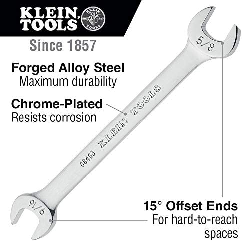 Набор от гаечных ключове Klein Tools 68450 с отворен край, SAE, 5 теми с калъф количка