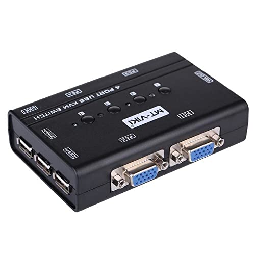 4-портов USB KVM switch Ръчен превключвател 1920x1440 с кабели MT-460KL широкоекранен