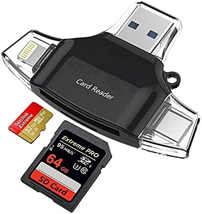 Смарт притурка на BoxWave, който е съвместим с Energizer E28 (смарт притурка от BoxWave) - Устройство за четене на SD карти AllReader, четец за карти microSD, SD, Compact USB за Energizer E28 - Черно jet black