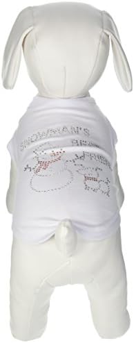 Mirage Стоки за домашни любимци 10-Инчов Тениска с принтом най-Добрият приятел на Снежен човек с кристали за домашни любимци, Малка Бяла