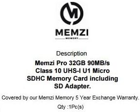 Карта памет MEMZI PRO 32GB Class 10 90 MB/Micro SDHC карта с адаптер за SD за екшън камери WiMiUS