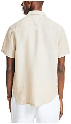 Мъжка риза от екологично чист лен Наутика с къс ръкав