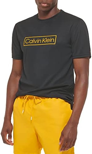 Calvin Klein Мъжки Лека Бързосъхнеща Дрехи с Къс ръкав 40 + Защита UPF