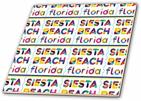 3D Рисунка на Сиеста Бийч, Флорида, синьо море, жълт пясък, вълни - Теракот (ct_349772_1)