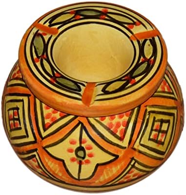 Керамични Пепелници Ръчно изработени от марокански бездымной Керамика Средната яркост Жълт Цвят